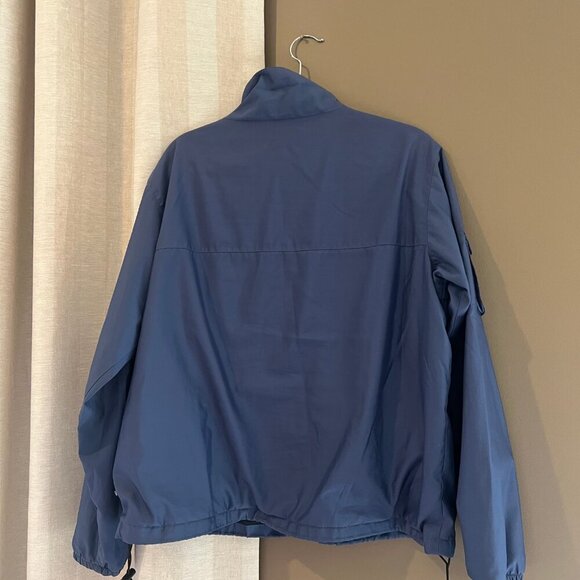Gap Blue Rain/Windbreaker Jacket, 4 Pockets, 3/4 Velcro Neck Opening, Size XL - Picture 6 of 15